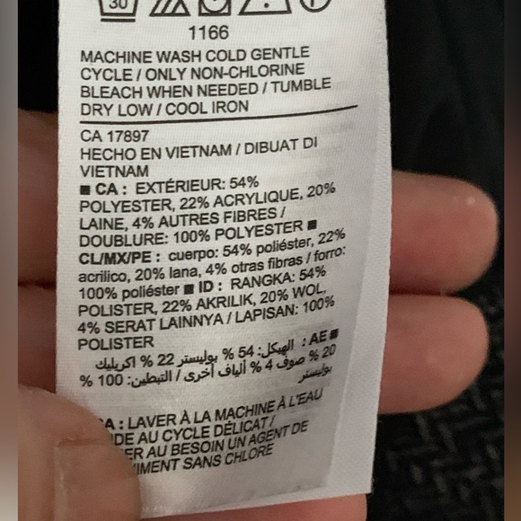 Old Navy, grey, size XL, long Pea coat, synthetic fabric blend, winter, office - Picture 2 of 6